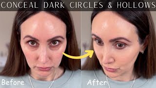 How to CONCEAL Under EYE HOLLOWS & DARK CIRCLES! A Simple Tutorial Using Minimal Product!