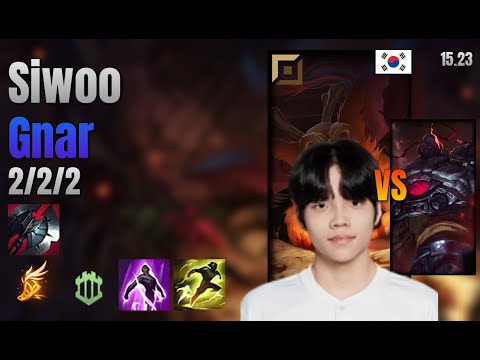 Siwoo Top Gnar vs Sion lol KR solo rank Full Game 15.23 | 시우 나르 vs 사이온