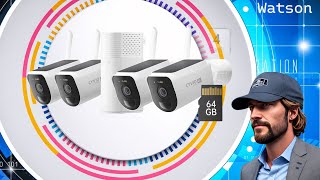 CYVIO 4K Solar Security Camera System Wireless Outdoor, 4-Cam Kit w/Battery & Solar Power 💰