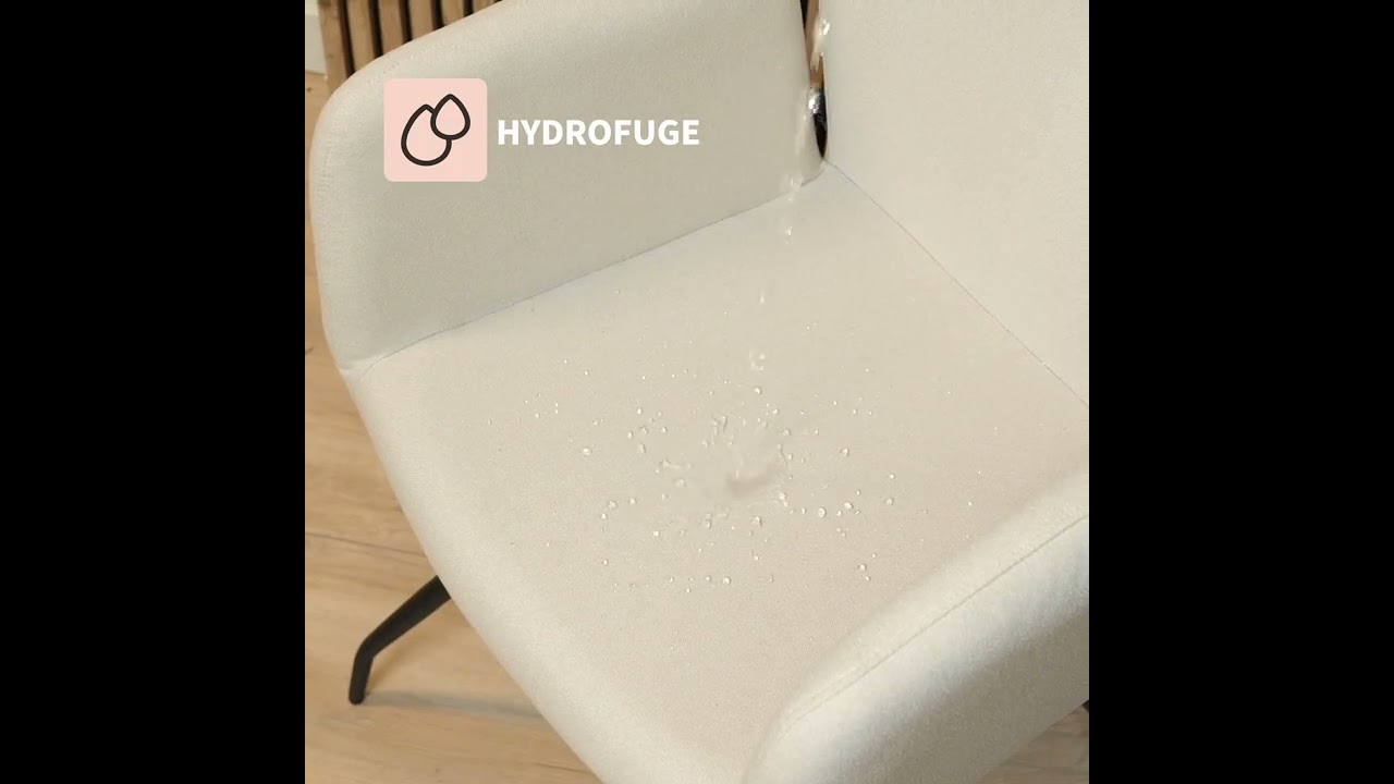 Chaise de salle à manger scandinave Frey en tissu recyclé taupe