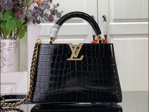 Louis Vuitton Capucines BB M48865 – Light Black Crocodile Pattern Replica Handbag