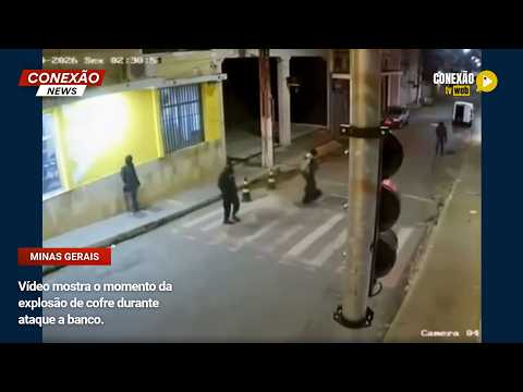 Vídeo: Vídeo mostra o momento da explosão de cofre durante ataque a banco.