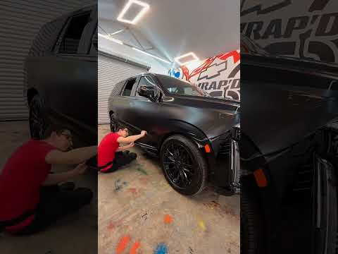 Wrapping Avery Dennison Matte Black Vinyl on Cadillac Escalade