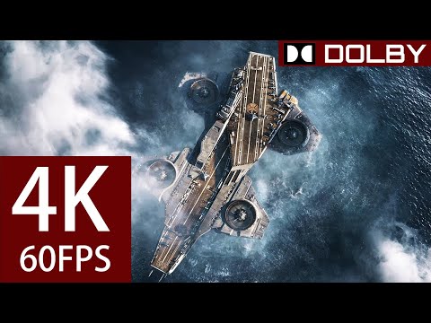 【4K 60FPS HDR】The Avengers Movie Clip | Flying Aircraft Carrier | DOLBY