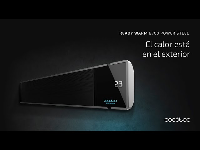 Cecotec Ready Warm 8700 Power Steel Estufa Exterior de Pared video