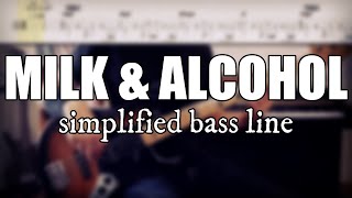 Milk &amp; Alcohol - Dr Feel Good | Simplified bass line with tabs #14