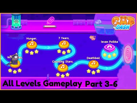 Cat Dash Full Version | All Levels Gameplay | Part 3-6 | Geometry Dash Style Music Runner