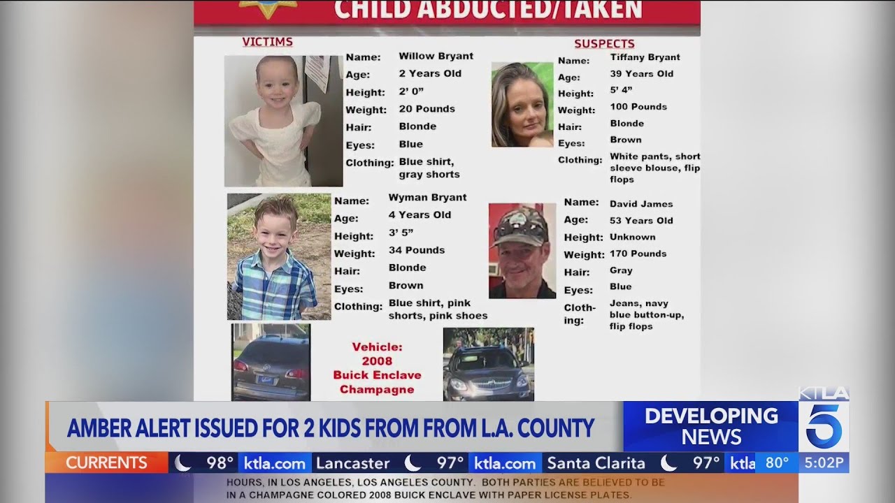 Amber Alert issued for 2 kids from L.A. County