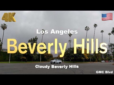 [4K- It was raining cloudy  ] Los Angeles 🇺🇸,  Beverly Hills California USA - Drive
