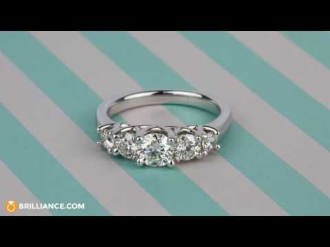 Trellis Five Diamond Engagement Ring in 18K White Gold (0.57 ct.)