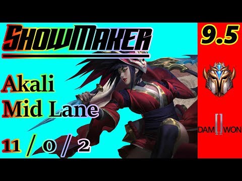 ShowMaker as Akali Mid Lane | S9 Patch 9.5 | KR Challenger | Full Gameplay