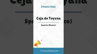 How to pronounce Ceja De Toyana