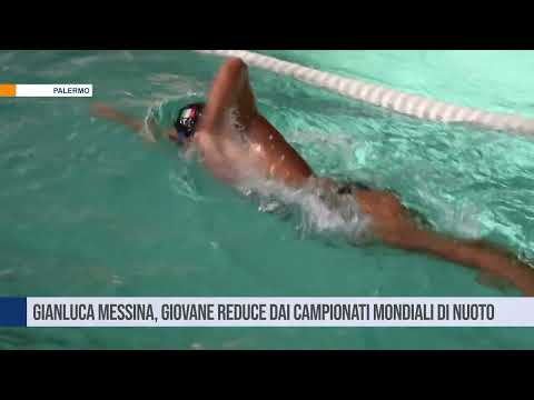 Palermo. Gianluca Messina, giovanissimo  reduce dai campionati mondiali di nuoto