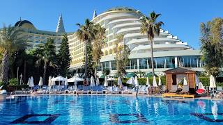 DELPHIN IMPERIAL LARA ANTALYA TURKEY HOTEL TOUR RESTAURANT BUFFET WATER SLIDES