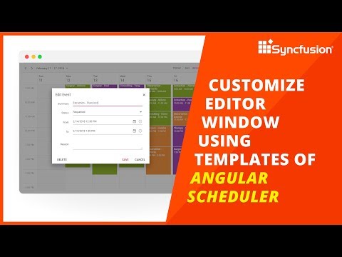 Customize Editor Window Using Templates of Angular Scheduler