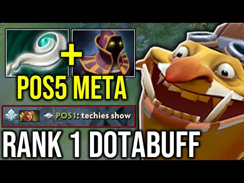 TECHIES RANK 1 DOTABUFF Destroy everyone this map with NEW META POS5 BUILD!!