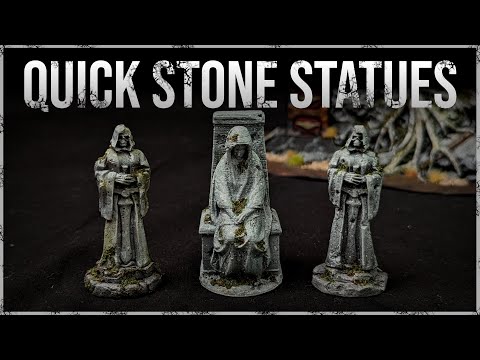 Quick Miniature Stone Statues for Wargaming Terrain - Painting a Simple Stone Effect