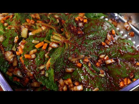 3,500원으로 100장 함바집 깻잎김치를 꼭 만들어보세요. 너무 맛있어요~!