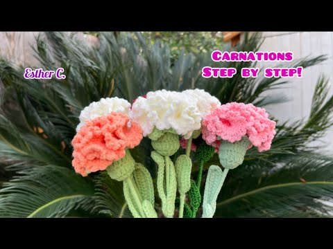 How to Crochet a CARNATION FLOWER🌹 Beginner Friendly 🤩EASY Carnation Flower Tutorial