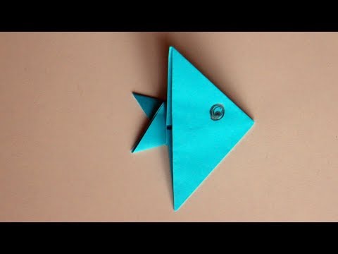 Basteln mit Papier: 'Fisch' Origami falten z.B.  für Geschenk oder Deko [W+]