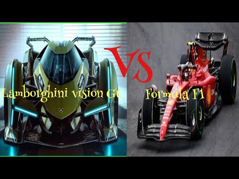 Lambhorghini vision gt v-12 vs Ferrari F1 car 2022
