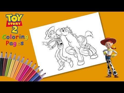 #Toystory 2 Coloring Pages #forkids How to Draw.  #Woody and Bullseye. Video