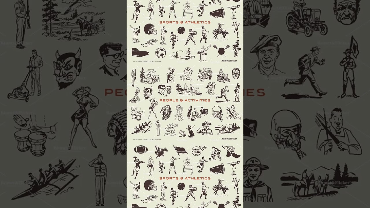 Retro Vector Clip Art Library Graphic Download