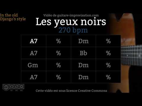 Les Yeux Noirs - Dark Eyes (270 bpm) - Gypsy jazz Backing track / Jazz manouche