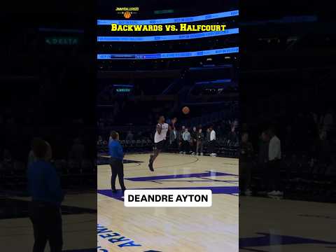 Backwards Courtside Basketball Trick Shot vs. Half Court Toss!