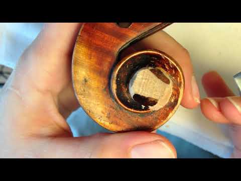 ♪♫ Repair of a violin scroll twist by Joana Bruno