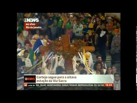 Via Crucis com o Papa Francisco em Copacabana - 26/07/2013 - JMJ Rio 2013 (Globo News)