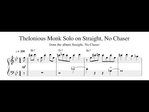 Thelonious Monk Solo on Straight, No Chaser - Piano Transcription (Sheet Music in Description)