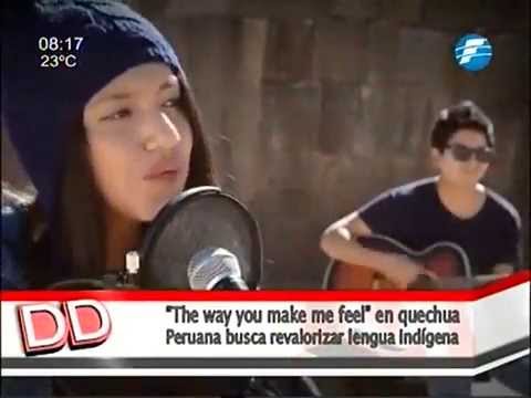 Joven peruana canta tema de  Michael Jackson en quechua 03/08/15