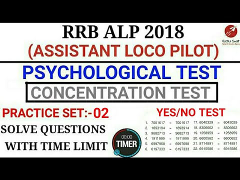 CONCENTRATION TEST 02 | PSYCHOLOGICAL/APTITUDE TEST FOR ASSISTANT LOCO PILOT | RRB ALP 2018 EXAM Video
