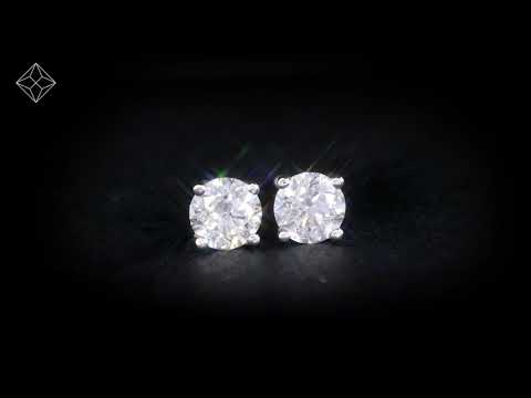 FG23 - 1CT DIAMOND STUD EARRINGS 5.1MM 18K White GOLD