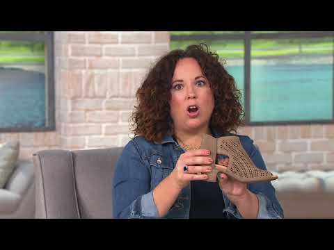 Earth Nubuck Perforated Peep-Toe Booties - Keri on QVC