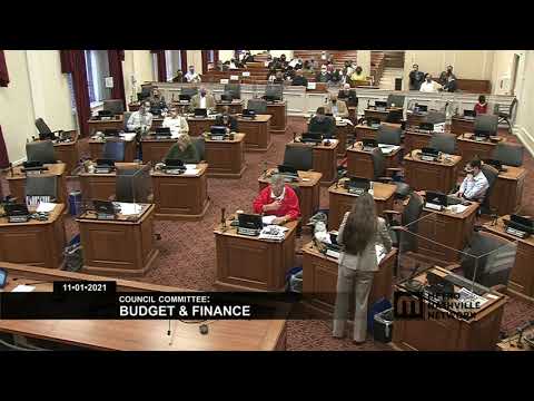 11/01/21 Council Committee: Budget & Finance
