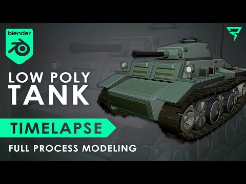 Tank Low Poly - 3D Modeling Timelapse