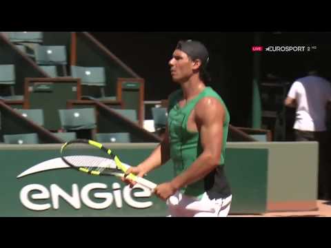 Rafael Nadal's 1st practice at Roland Garros 2017