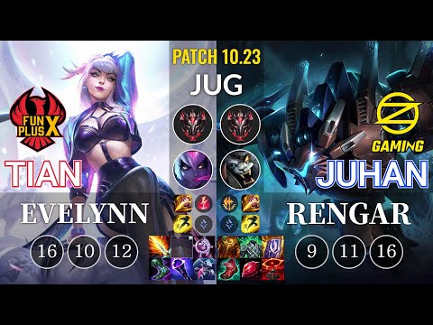 FPX Tian Evelynn vs OZ Juhan Rengar Jungle - KR Patch 10.23
