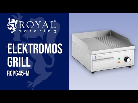 Videó - Elektromos grill - 360 x 380 mm - bordázott + sima - 2000 W