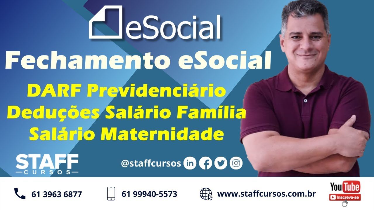 Fechamento eSocial - DARF Previdenciário e Deduções de Salário Família e Salário Maternidade