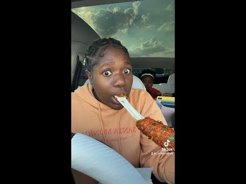 Vickey cathey tries Korean Corn dog for the first time! #shorts