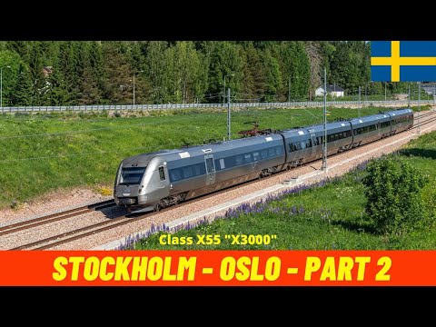 Cab Ride Stockholm - Oslo Part 2/3 to Kil (SJ, Sweden, Norway) train driver's view 4K