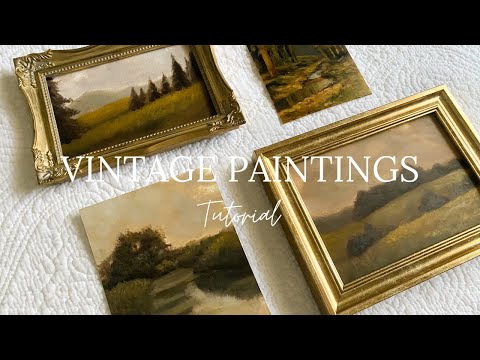 How To Paint Vintage Style Paintings | Easy Oil Painting Tutorial | Moody Landscape Painting