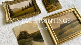 How To Paint Vintage Style Paintings | Easy Oil Painting Tutorial | Moody Landscape Painting