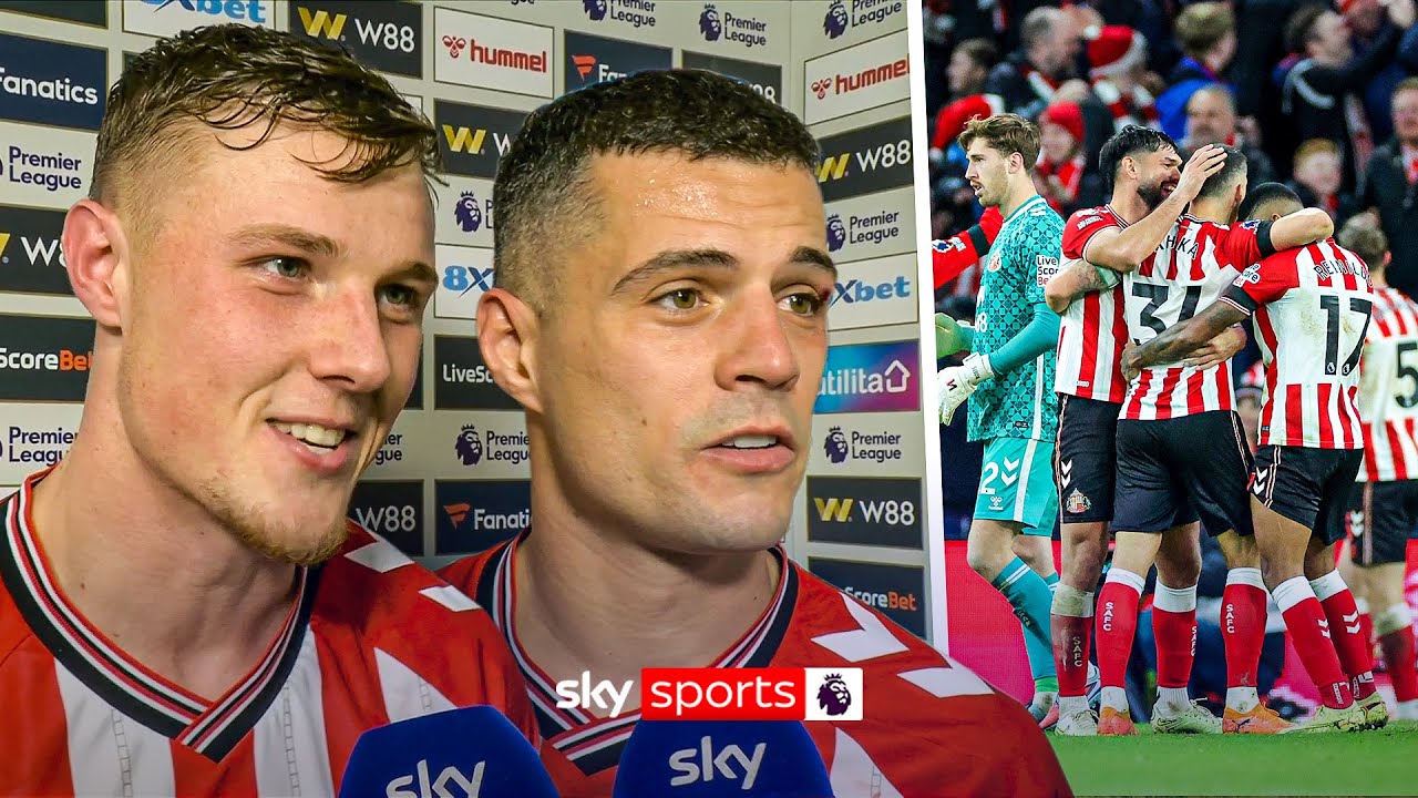 "Words can't describe!" | Granit Xhaka and Dan Ballard react to Wear-Tyne derby win!