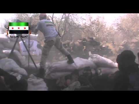 استهداف مقرات النظام بالدوشكا في اللواء 52 في ريف درعا من قبل فرقة شباب السنة ضمن معركة القصاص للشهداء