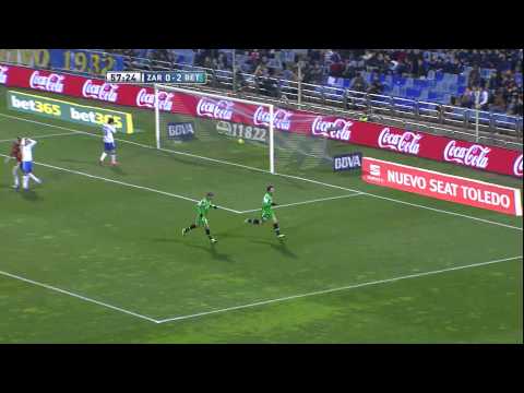 Gol de Jorge Molina (0-2) en el Real Zaragoza - Real Betis - HD