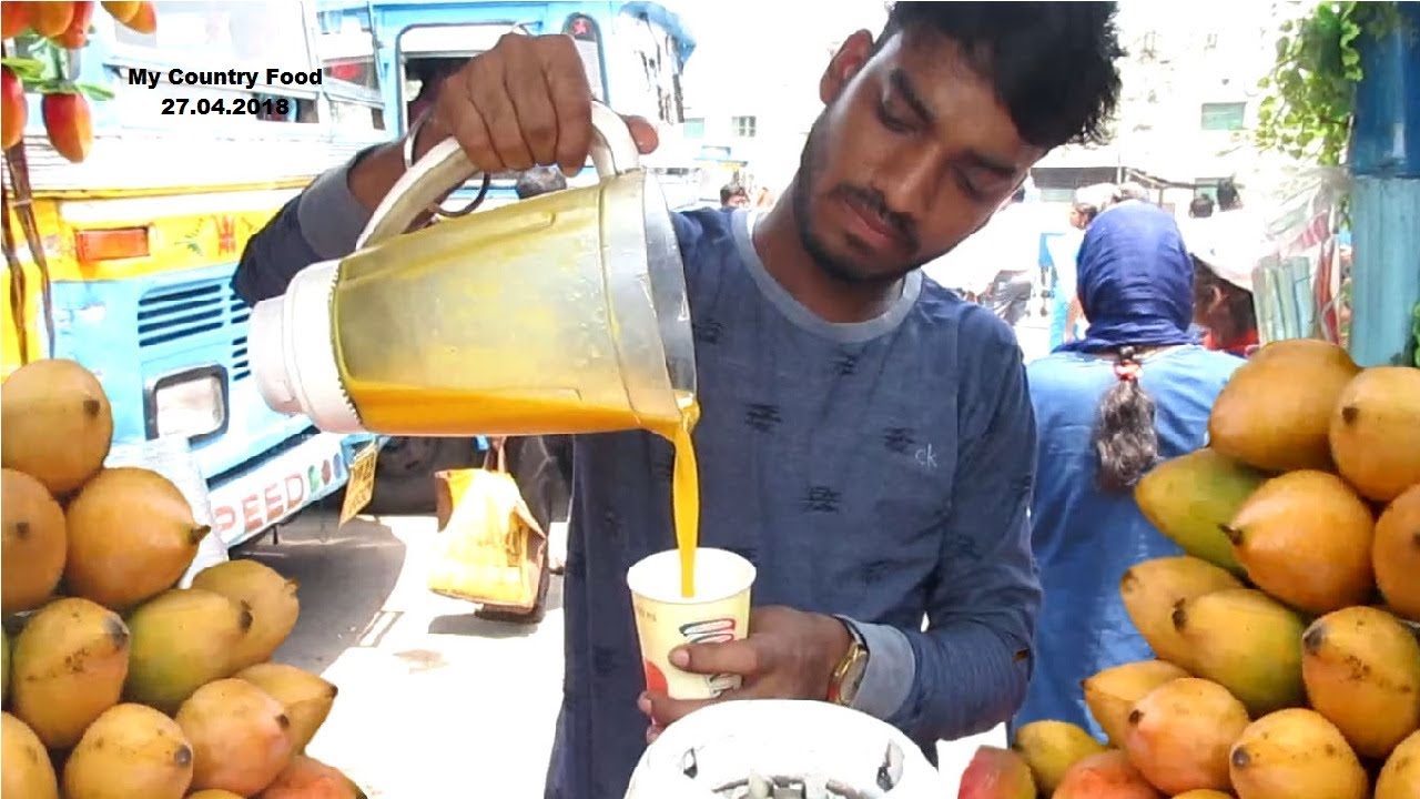 Mango Juice - Healthy Street Drinks In India - Indian Street Food Kolkata - My country Food